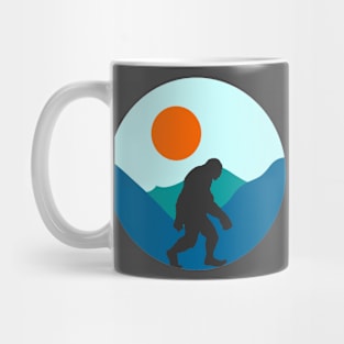 Bigfoot Silhouette in the Mountains Mug